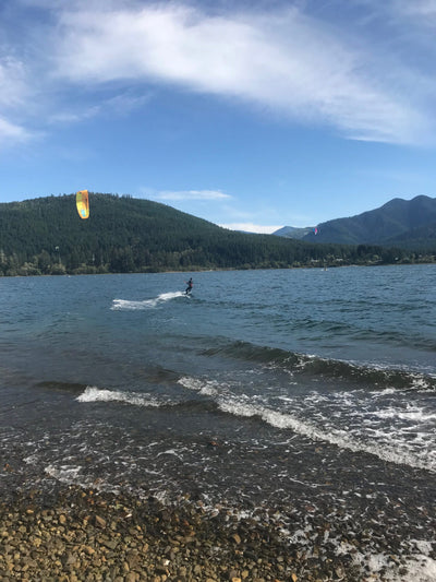 Kiteboarding at Nitinat Lake this summer